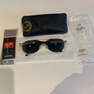 Ray-Ban Gold and Black Sunglasses